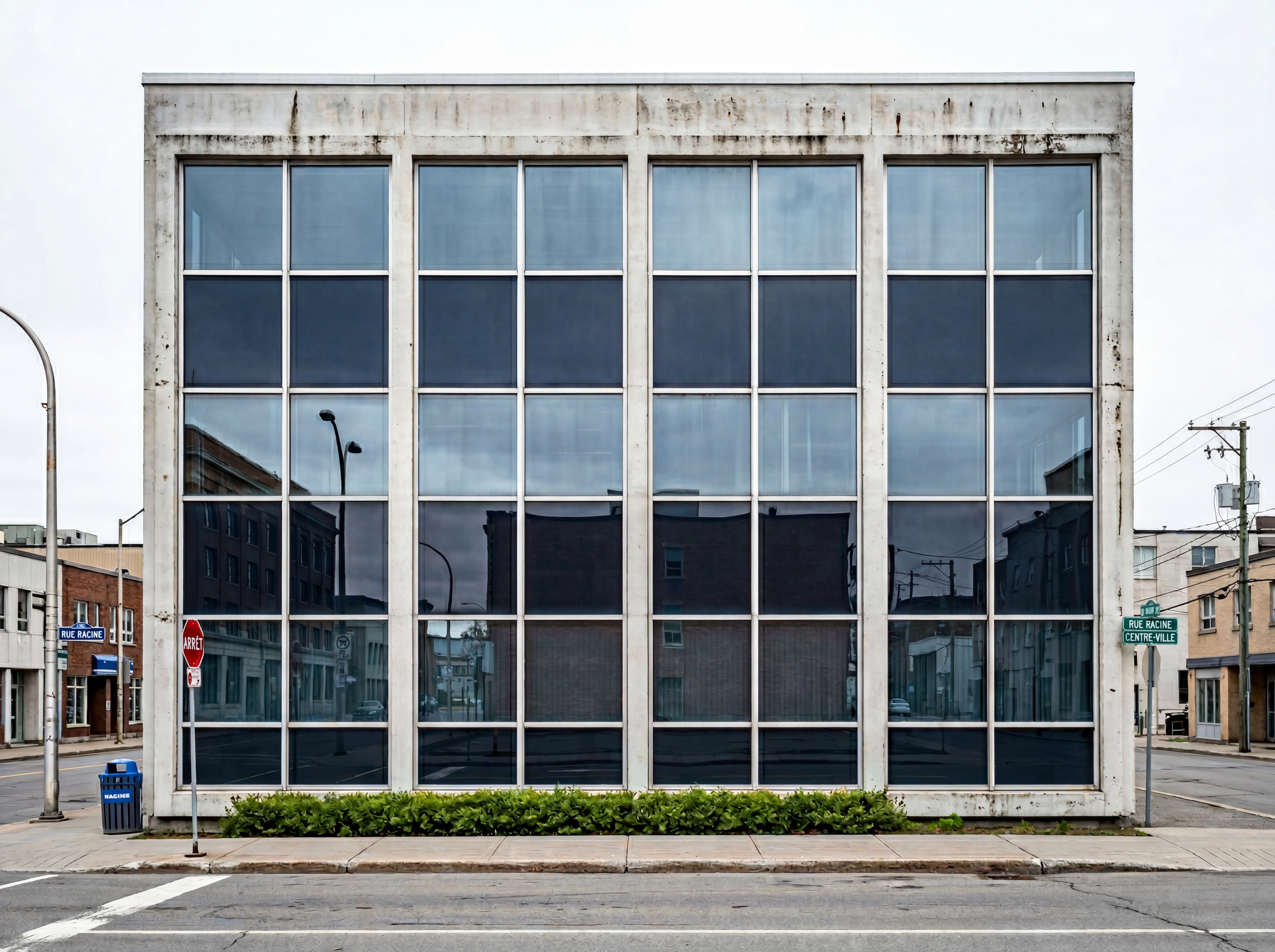 Bureau commercial à Chicoutimi — vitres teintées